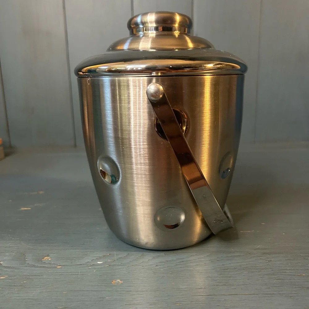 Vintage Marquis by Waterford Dimpled Stainless Steel Ice Bucket w/Lid